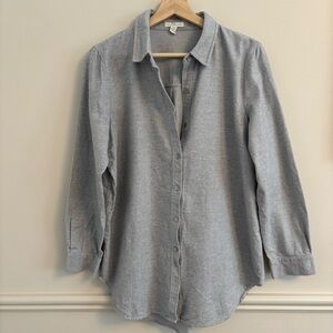 Eileen Fisher Gray flannel button down Top